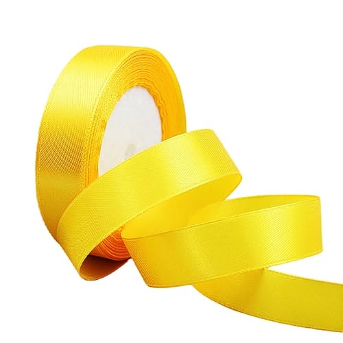 POPOYU Golden Satinband Dekoband Stoffband,20mm x 23m/Rolle Satinbänder Geschenkbänder Geschenkband Schleifenband Ribbon für Hochzeit,Valentinstag,Geburtstag Geschenke,DIY Handwerk,Sträuße Verpackung von POPOYU