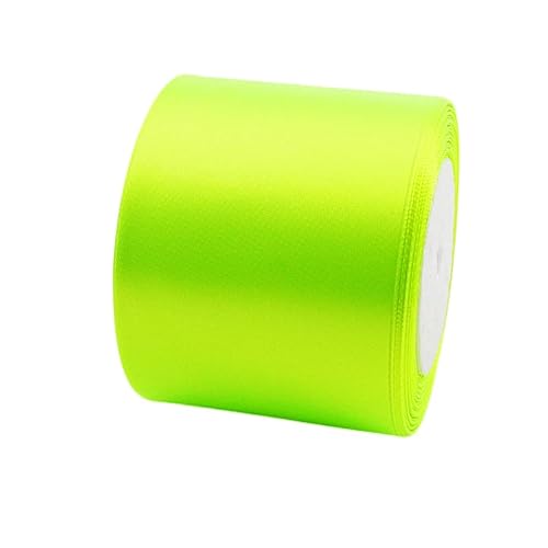 23m Satinband Geschenkband Leuchtendes Grün 75mm Breit,Trauer Band Schleifenband Satin Dekoband Geschenkverpackung Deko Band Stoffband für Halloween Weihnachten Hochzeit Taufe Geburtstag DIY-Handwerk von POPOYU