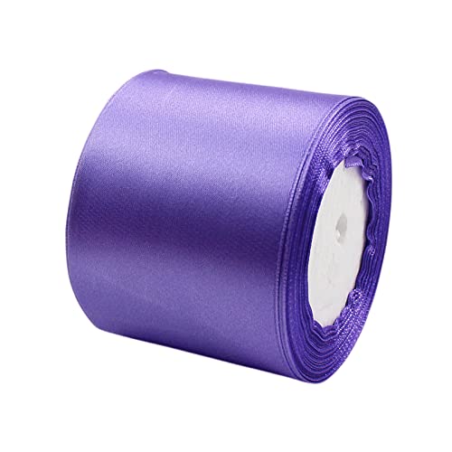 Satinband Lila-blau 75mm, 22 Meters Dekoration Präsent Geschenkband breit Schleifenband, Stoffband für kleid Hochzeit, Taufe und Geburtstag Geschenke,Satin Dekoband, Deko Band Geschenkverpackung von POPOYU