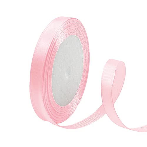 Satinband Rosa 10mm, 22 Meters Dekoration Präsent Geschenkband breit Schleifenband, Stoffband für kleid Hochzeit, Taufe und Geburtstag Geschenke,Satin Dekoband, Deko Band Geschenkverpackung von POPOYU