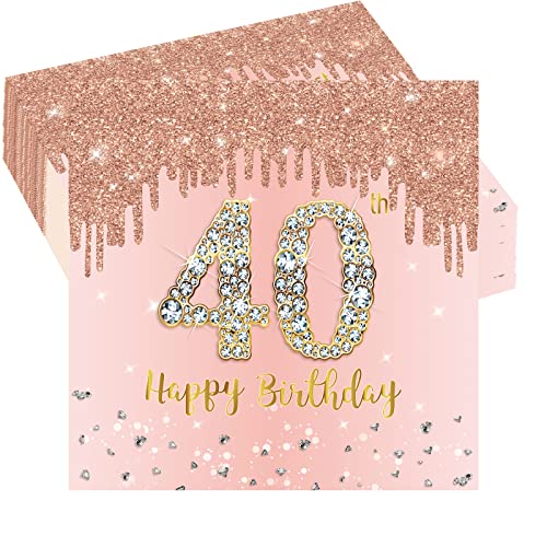 Servietten 40. Geburtstag Roségold,20 Stück Einweg-Servietten Geburtstag,Rosé und Gold Party Dekoration Servietten für Frauen 40. Geburtstag Party,Dekoration zum 40 Geburtstag,Jubiläum Partyzubehör Servietten 40. Geburtstag Roségold,20 Stück Einweg-Servietten Geburtstag,Rosé und Gold Party Dekoration Servietten für Frauen 40. Geburtstag Party,Dekoration zum 40 Geburtstag,Jubiläum Partyzubehör von POPOYU