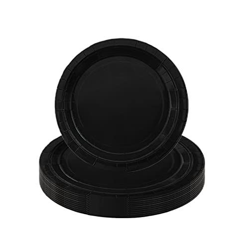 Schwarz Pappteller,16 Stück Einwegteller Schwarz,23CM Rund Teller Einmalteller Einweg Geschirr,9inch Partyteller Einmalgeschirr Tisch Dekorationen Partygeschirr für Hochzeit Garten Geburtstag Party Schwarz Pappteller,16 Stück Einwegteller Schwarz,23CM Rund Teller Einmalteller Einweg Geschirr,9inch Partyteller Einmalgeschirr Tisch Dekorationen Partygeschirr für Hochzeit Garten Geburtstag Party von POPOYU