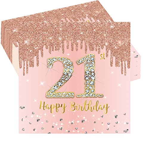 POPOYU 20 Stück Servietten 21. Geburtstag Roségold,Servietten Rosegold 21,Roségold Party DekorationServietten,21 GeburtstagServietten Rosa für Frauen 21. Geburtstag Party Partyzubehör POPOYU 20 Stück Servietten 21. Geburtstag Roségold,Servietten Rosegold 21,Roségold Party DekorationServietten,21 GeburtstagServietten Rosa für Frauen 21. Geburtstag Party Partyzubehör von POPOYU