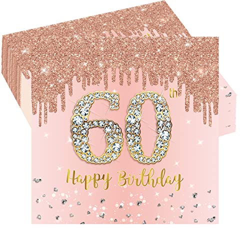POPOYU 20 Stück Servietten 60. Geburtstag Roségold,Servietten Rosegold 60,Roségold Party DekorationServietten,60 GeburtstagServietten Rosa für Frauen 60. Geburtstag Party Partyzubehör POPOYU 20 Stück Servietten 60. Geburtstag Roségold,Servietten Rosegold 60,Roségold Party DekorationServietten,60 GeburtstagServietten Rosa für Frauen 60. Geburtstag Party Partyzubehör von POPOYU
