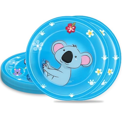 POPOYU 10 Stück Stitch Pappteller Blau Geburtstagsdeko Set, Geburtstag Party Geschirr, Stitch Partygeschirr Set, Kindergeburtstag Set mit 9 Zoll Pappteller Geschirr Set für Babyshower Party Deko von POPOYU