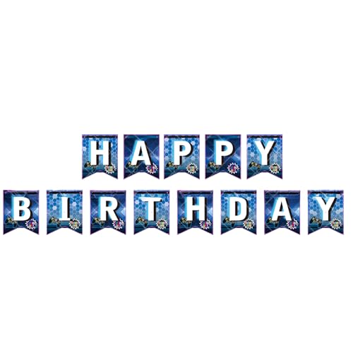 Stichs Geburtstag Dekoration,15Stück Happy Birthday Banner Blaue Stitch Bunting Girlande und Hängende Dekoration,Stitch Banner für Kinder,Jungen,Mädchen,Geburtstagsparty Stichbesteck Besteck Set von POPOYU