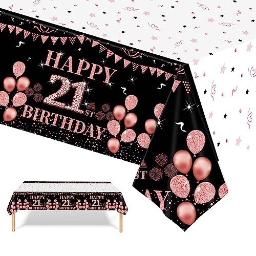 Tischdecke 21 Geburtstag,Roségold Tischdeko Geburtstag Mädchen,137*274cm Tischdecke Party Deko Geburtstag,Tischdecken Dekoration für Geburtstagsfeier,Happy 21th Birthday Tischdecke für 21. Geburtstag Tischdecke 21 Geburtstag,Roségold Tischdeko Geburtstag Mädchen,137*274cm Tischdecke Party Deko Geburtstag,Tischdecken Dekoration für Geburtstagsfeier,Happy 21th Birthday Tischdecke für 21. Geburtstag von POPOYU