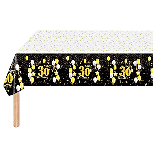 Tischdecke "Happy 30th Birthday", 137 x 274 cm, Tischdekoration zum 30. Geburtstag, für Jungen, Mädchen, Männer, Frauen, Ihn, sie, rechteckige Kunststoff-Tischdecke für den 30. Geburtstag, Tischdecke "Happy 30th Birthday", 137 x 274 cm, Tischdekoration zum 30. Geburtstag, für Jungen, Mädchen, Männer, Frauen, Ihn, sie, rechteckige Kunststoff-Tischdecke für den 30. Geburtstag, von POPOYU