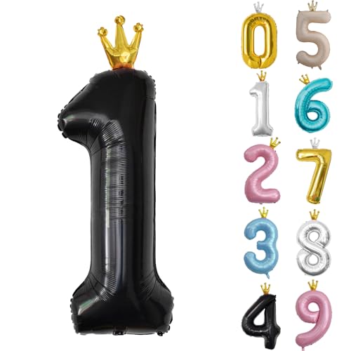 Zahl 1 Luftballon Schwarz, 101cm Riesen Zahlenballon Nummer 0 1 2 3 4 5 6 7 8 9 10 16 18 21 30 40 50 60 70 80 90 100, 40" Groß Folienballons für Hochzeit Jubiläum, Geburtstagsballons Party Dekoration Zahl 1 Luftballon Schwarz, 101cm Riesen Zahlenballon Nummer 0 1 2 3 4 5 6 7 8 9 10 16 18 21 30 40 50 60 70 80 90 100, 40" Groß Folienballons für Hochzeit Jubiläum, Geburtstagsballons Party Dekoration von POPOYU