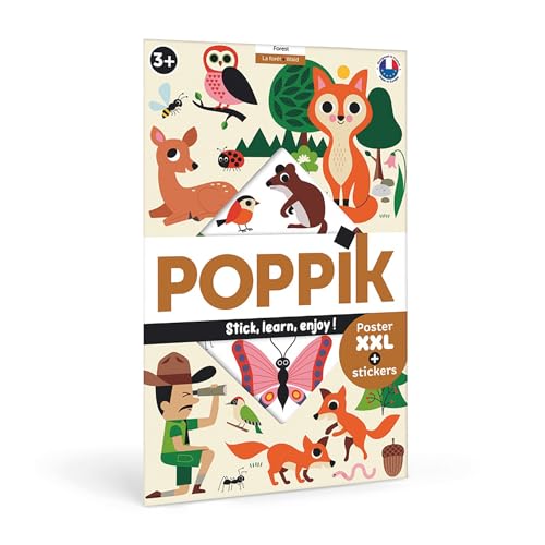 POPPIK 1841224 Sticker-Poster, Wald, interaktives Lernposter mit Aufklebern, mehrsprachiges Tierposter, für Kinder ab 3 Jahren, 68 x 100 cm POPPIK 1841224 Sticker-Poster, Wald, interaktives Lernposter mit Aufklebern, mehrsprachiges Tierposter, für Kinder ab 3 Jahren, 68 x 100 cm von POPPIK