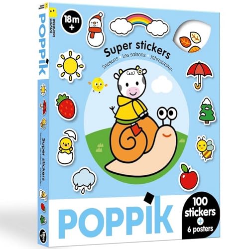 POPPIK 1841268 Sticker-Box, Jahreszeiten, 6 interaktive Themenposter mit ablösbaren Aufklebern, mehrsprachige Lernposter für Kinder ab 18 Monaten POPPIK 1841268 Sticker-Box, Jahreszeiten, 6 interaktive Themenposter mit ablösbaren Aufklebern, mehrsprachige Lernposter für Kinder ab 18 Monaten von POPPIK
