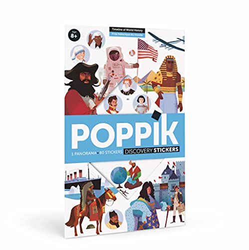POPPIK Discovery Sticker-Set Timeline of World History – für Kinder ab 7 Jahren. Lustiges, pädagogisches Poster-Set für Kinder, mehrfarbig, 1, DIS008 von POPPIK