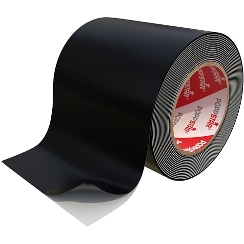 POPPSTAR 1,5m Klebeband ultra stark, wasserdichtes Reparaturband (Breite 50mm, Dicke 0,9mm), selbstklebend, schwarz von POPPSTAR