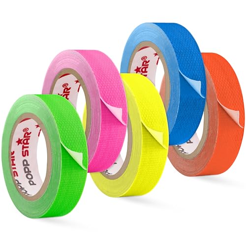 POPPSTAR 5x Neon Klebeband 15mm x 5m, fluoreszierendes Gewebeklebeband, gelb, grün, rot, blau, rosa POPPSTAR 5x Neon Klebeband 15mm x 5m, fluoreszierendes Gewebeklebeband, gelb, grün, rot, blau, rosa von POPPSTAR
