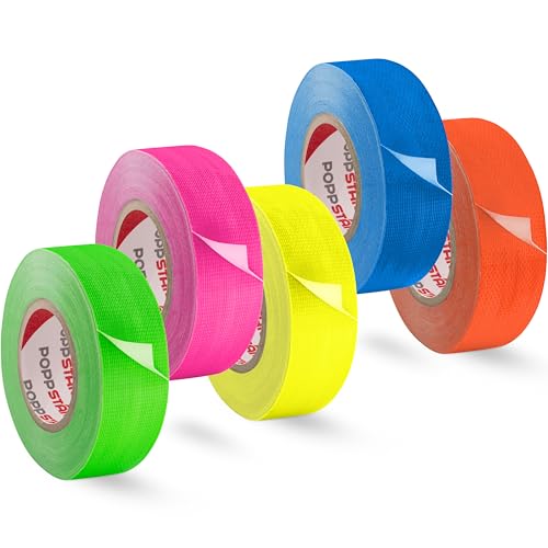 POPPSTAR 5x Neon Klebeband 25mm x 10m, fluoreszierendes Gewebeklebeband, gelb, grün, rot, blau, rosa POPPSTAR 5x Neon Klebeband 25mm x 10m, fluoreszierendes Gewebeklebeband, gelb, grün, rot, blau, rosa von POPPSTAR