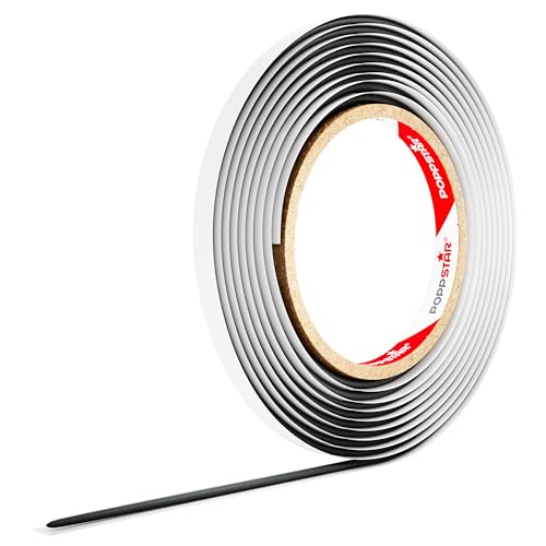 POPPSTAR Butylrundschnur Klebeband (1,2 m x 4,5 mm) Dichtband selbstklebend, rund, schwarz von POPPSTAR