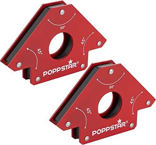 Poppstar Schweißmagnet groß (Magnet Schweißwinkel mit Haftkraft 34 kg, Winkelmaße 45°, 90°, 135°), 2 Stück Poppstar Schweißmagnet groß (Magnet Schweißwinkel mit Haftkraft 34 kg, Winkelmaße 45°, 90°, 135°), 2 Stück von POPPSTAR