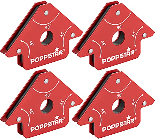 Poppstar Schweißmagnet klein 4er-Set/Magnet Schweißwinkel mit Haftkraft 11,3 kg, Winkelmaße 45°, 90°, 135° Poppstar Schweißmagnet klein 4er-Set/Magnet Schweißwinkel mit Haftkraft 11,3 kg, Winkelmaße 45°, 90°, 135° von POPPSTAR