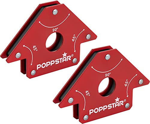 Poppstar Schweißmagnet mittelgroß 2er-Set/Magnet Schweißwinkel mit Haftkraft 22,6 kg, Winkelmaße 45°, 90°, 135° Poppstar Schweißmagnet mittelgroß 2er-Set/Magnet Schweißwinkel mit Haftkraft 22,6 kg, Winkelmaße 45°, 90°, 135° von POPPSTAR