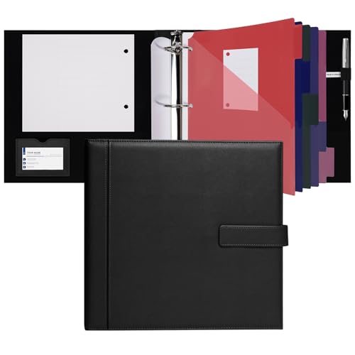 POPRUN Ringbuch-Organizer aus PU-Leder, 5,1 cm, mit Magnetverschluss, Business-Portfolio-Padfolio, inklusive PP-Trennblättern, 100 g/m² Füllpapier, Aufkleber, ideal für Büropräsentationen, Meetings POPRUN Ringbuch-Organizer aus PU-Leder, 5,1 cm, mit Magnetverschluss, Business-Portfolio-Padfolio, inklusive PP-Trennblättern, 100 g/m² Füllpapier, Aufkleber, ideal für Büropräsentationen, Meetings von POPRUN