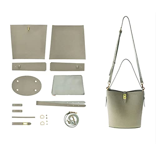 POPSEWING Einfache Eimer-Umhängetasche aus Leder, DIY-Set, DIY-Umhängetasche mit Nähset, DIY handgefertigtes Taschen-Set für Mutter, Freundin, Geburtstag, Weihnachten, Geschenk (grün) von POPSEWING