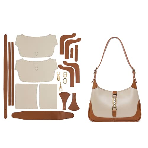 POPSEWING Jackie-Tasche aus echtem Rindsleder, Arbeitsset für Damen, DIY-Umhängetasche, Lederherstellungs-Set mit Nähset für Erwachsene, Leder-Set für personalisierte Geschenke (DIY-Sets) von POPSEWING