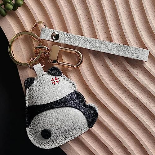 POPSEWING Schaffell-Anhänger „Süßer wütender Panda“, DIY-Set, süßer Geldbörsen-Anhänger, Auto-Schlüsselanhänger mit Nähset, einzigartiges personalisiertes Geschenk (Schlüsselanhänger) von POPSEWING