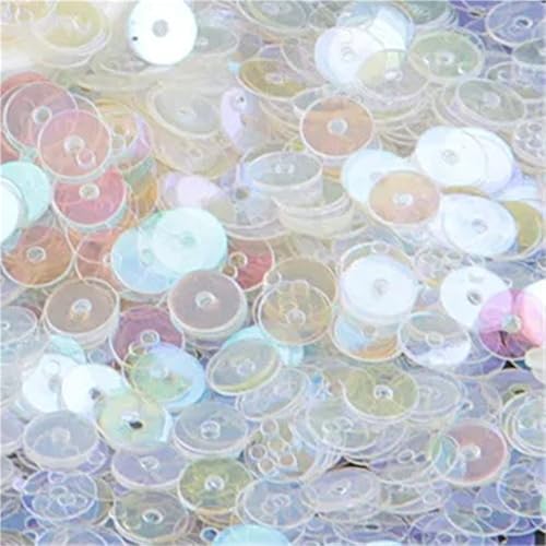 Transparente Pailletten, 3–30 mm, Kleidungszubehör, flache/becherförmige, runde, lose PVC-Pailletten for Hochzeitsdekoration, 10 g(6mm ab clear) von POQAX