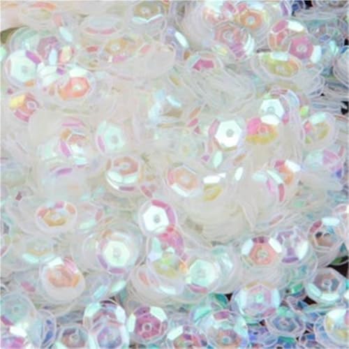 Transparente Pailletten, 3–30 mm, Kleidungszubehör, flache/becherförmige, runde, lose PVC-Pailletten for Hochzeitsdekoration, 10 g(6mm cup ab clear) von POQAX