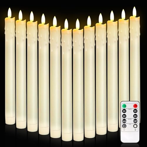 12er Set LED Stabkerzen Mit Timerfunktion Und Fernbedienung, Elektrische Kerzen, Flammenlose Tafelkerzen LED Kerzen Flackernde Flamme, Batteriebetrieben, Für Weihnachten, Hochzeit Und Home Decor 12er Set LED Stabkerzen Mit Timerfunktion Und Fernbedienung, Elektrische Kerzen, Flammenlose Tafelkerzen LED Kerzen Flackernde Flamme, Batteriebetrieben, Für Weihnachten, Hochzeit Und Home Decor von PORFOYO