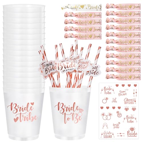 16 Stück Bride To Be Bachelorette Party Cups, Braut Und Team Braut Tassen, Team Bride Becher, Rosa Schnapsgläser Polypropylen Kunststoff Für Bridal Shower Verlobungsfeier Junggesellenabschied Frauen 16 Stück Bride To Be Bachelorette Party Cups, Braut Und Team Braut Tassen, Team Bride Becher, Rosa Schnapsgläser Polypropylen Kunststoff Für Bridal Shower Verlobungsfeier Junggesellenabschied Frauen von PORFOYO