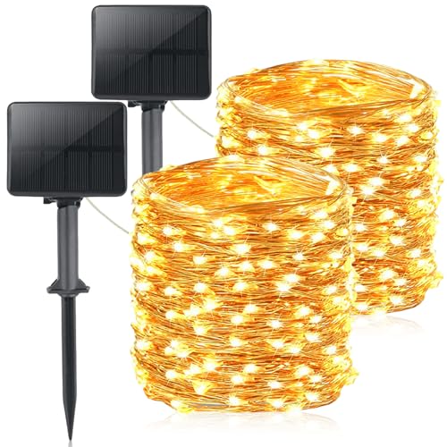 2 Stück Solar Lichterkette Aussen 20M 200 LED Solarlichterkette Außen, Solar Lichterkette Seil Solar Rope Lights Gartenleuchte Fee Lichterkette Wetterfest Mit 8 Modi Für Garten Balkon Terrasse Deko 2 Stück Solar Lichterkette Aussen 20M 200 LED Solarlichterkette Außen, Solar Lichterkette Seil Solar Rope Lights Gartenleuchte Fee Lichterkette Wetterfest Mit 8 Modi Für Garten Balkon Terrasse Deko von PORFOYO