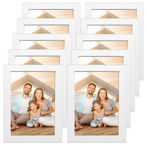 PORFOYO 10 Stück Bilderrahmen 10x15 Weiß – Fotorahmen Set aus MDF Bilderrahmen Holz mit Acrylglas, Bilderrahmen 10x15 Weiß für Fotos, zum Aufstellen oder Aufhängen PORFOYO 10 Stück Bilderrahmen 10x15 Weiß – Fotorahmen Set aus MDF Bilderrahmen Holz mit Acrylglas, Bilderrahmen 10x15 Weiß für Fotos, zum Aufstellen oder Aufhängen von PORFOYO