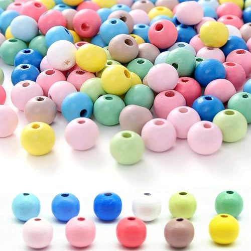 400 Stück Holzperlen Bunt zum auffädeln, 10 mm Holzperlen zum Auffädeln, Runde Perlen Holz, 12 Farben Bastelperlen mit Loch für DIY Schmuckherstellung Armbänder Bastelarbeiten 400 Stück Holzperlen Bunt zum auffädeln, 10 mm Holzperlen zum Auffädeln, Runde Perlen Holz, 12 Farben Bastelperlen mit Loch für DIY Schmuckherstellung Armbänder Bastelarbeiten von PORUPAEL