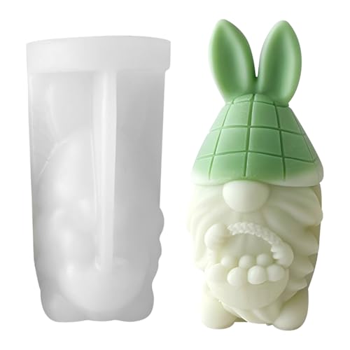 Hase Silikon Kerzen Formen Ostern Kerzenform 3D Osterhasen Silikonformen Gießformen Ostern Kerzen Silikonform Candle Mold Kerzen Formen Silikon DIY Ostern Dekoration (Gnom-C) von PORUPAEL