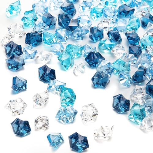 PORUPAEL 500 g Piraten-Juwelen, Schatz, Acryl-Diamant-Edelsteine, Schmucksteine, dekorative Glassteine, farbige Glasperlen, Acryl, Eisstein, Kristalle, Schatzsteine für Vasen, Aquarium von PORUPAEL