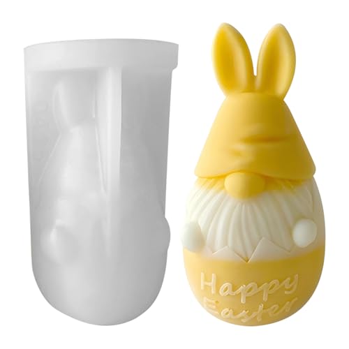 Silikonformen Gießformen Ostern, Ostern Kaninchen Silikonform, 3D Osterhase Kerzenformen Seifenform, Osterhase Silikonform, DIY Hase Silikonform Backform für Tortendeko, Ostergeschenke (E) von PORUPAEL