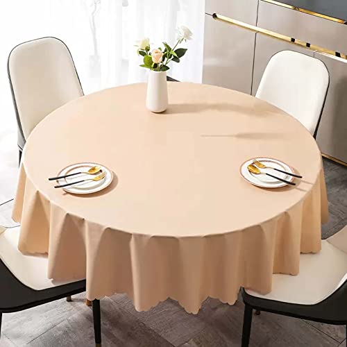 PORUTE Runde Tischdecke, 200 cm, wasserabweisend, auslaufsicher, Polyester-Tischdecke, waschbare Tischdecke, PVC-Tischdecke für runden Tisch, für den Innen- und Außenbereich von PORUTE