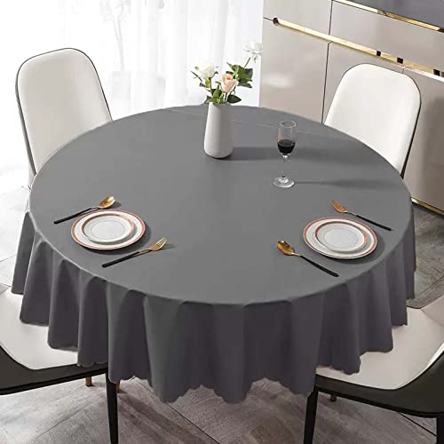 PORUTE Runde Tischdecke, 240 cm, wasserabweisend, auslaufsicher, Polyester-Tischdecke, waschbare Tischdecke, PVC-Tischdecke für runden Tisch, für den Innen- und Außenbereich von PORUTE