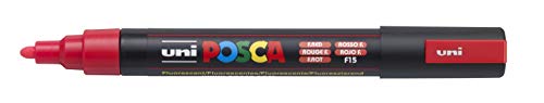 Faber-Castell uni-ball 182577 - POSCA Markierstift mit mittelfeiner Rundspitze, neon rot von POSCA