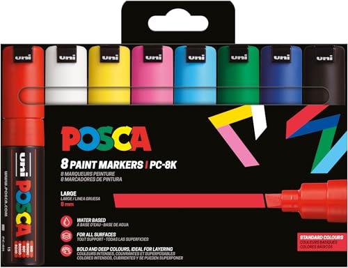 POSCA 182658 - POSCA Marker Set, 8 Acrylstifte PC-8K, Permanent Marker 8 mm Keilspitze POSCA 182658 - POSCA Marker Set, 8 Acrylstifte PC-8K, Permanent Marker 8 mm Keilspitze von POSCA
