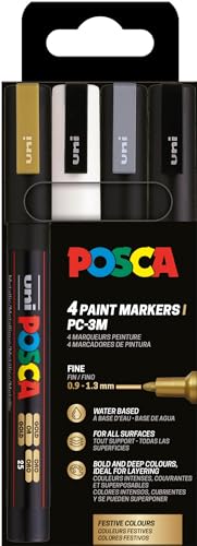 POSCA 186544 - POSCA Marker Set, 4 Acrylstifte PC-3M, Permanent Marker 0,9 - 1,3 mm Rundspitze POSCA 186544 - POSCA Marker Set, 4 Acrylstifte PC-3M, Permanent Marker 0,9 - 1,3 mm Rundspitze von POSCA