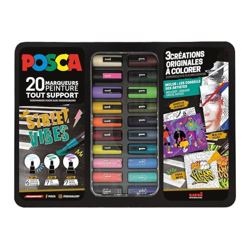 POSCA Koffer mit 20 Street Vibes Markern, Stifte, Gelstifte von POSCA