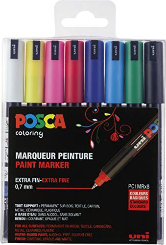 POSCA PC-1M Paint Art Marker Stifte – Packung mit 8 Farben von POSCA