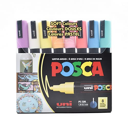 POSCA Pastellmarker-Set für Kunst, 8 Stück, PC5M-8SOFT POSCA Pastellmarker-Set für Kunst, 8 Stück, PC5M-8SOFT von POSCA