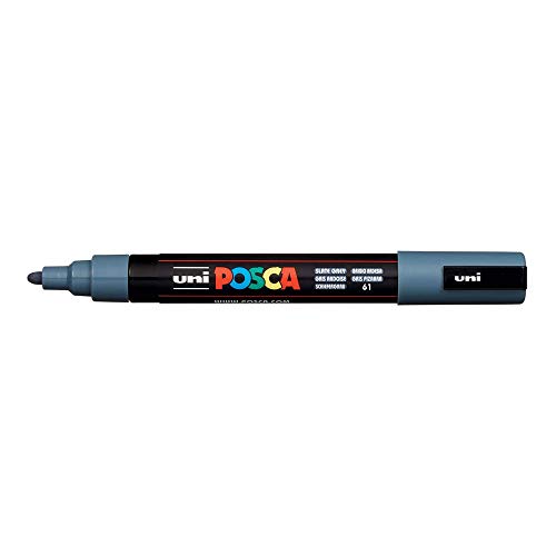 POSCA Pigmentmarker PC5M, Schiefergrau, Chisel Tip, Metallic, Buchstabendruck, Mehrfarbig, Permanent, Retractable, Multicolored Tip, Markierstift POSCA Pigmentmarker PC5M, Schiefergrau, Chisel Tip, Metallic, Buchstabendruck, Mehrfarbig, Permanent, Retractable, Multicolored Tip, Markierstift von POSCA