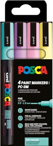 POSCA 186542 - POSCA Marker Set, 4 Acrylstifte PC-3M, Permanent Marker 0,9 - 1,3 mm Rundspitze POSCA 186542 - POSCA Marker Set, 4 Acrylstifte PC-3M, Permanent Marker 0,9 - 1,3 mm Rundspitze von POSCA