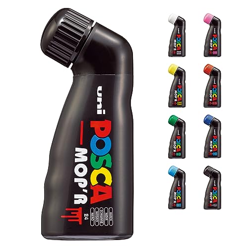 POSCA 183299 - POSCA Marker MOP´R PCM-22, runde Stempelspitze 3 - 19 mm, schwarz, 1 Stück, ergonomische Form von POSCA