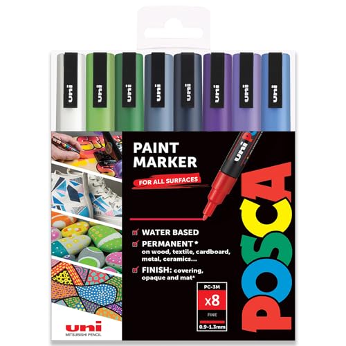 Posca - PC-3M - Paint Marker Art Pens - 0,9-1,3mm - Wintertöne 8er Set in Geschenktasche von POSCA