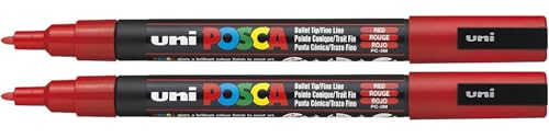 Posca PC-3M Paint Marker Kunststifte – 0,9–1,3 mm Feder – rote Tinte – 2 Stück Posca PC-3M Paint Marker Kunststifte – 0,9–1,3 mm Feder – rote Tinte – 2 Stück von POSCA
